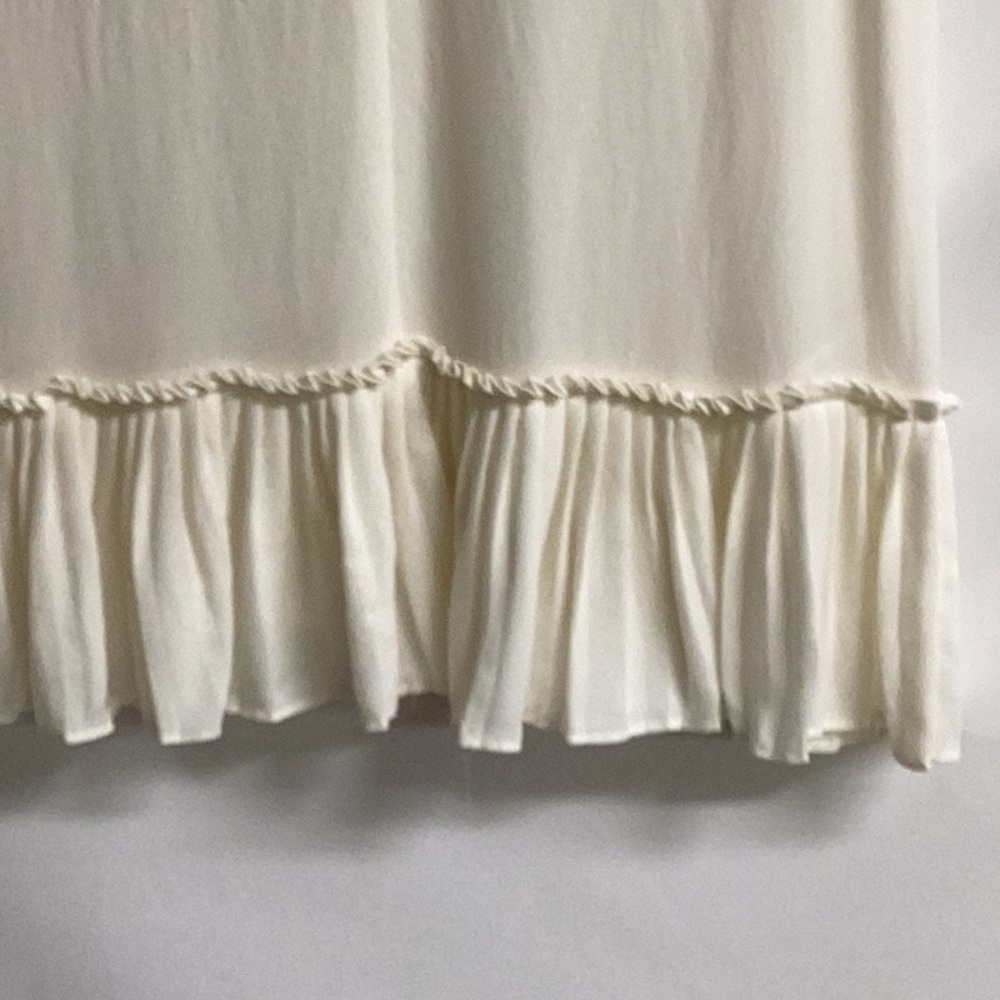 REBECCA TAYLOR Pleat Hem 100% Silk Tank White Size 6 - Picture 3 of 8